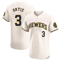 CAdoa M.Brewers #3 Joey Ortiz Player Cream Home Limited Elite Stitched Jerseys