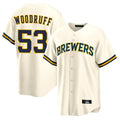 CAdoa M.Brewers #53 Brandon Woodruff Player Cream Home Game Stitched Jerseys