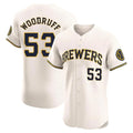 CAdoa M.Brewers #53 Brandon Woodruff Player Cream Home Limited Elite Stitched Jerseys