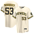 CAdoa M.Brewers #53 Brandon Woodruff Player Cream Home Limited Stitched Jerseys