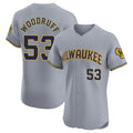 CAdoa M.Brewers #53 Brandon Woodruff Player Gray Home Limited Elite Stitched Jerseys