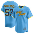 CAdoa M.Brewers #53 Brandon Woodruff Player Light Blue City Connect Home Limited Stitched Jerseys