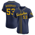 CAdoa M.Brewers #53 Brandon Woodruff Player Navy Home Limited Elite Stitched Jerseys