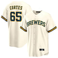 CAdoa M.Brewers #65 Nestor Cortes Player Cream Home Game Stitched Jerseys