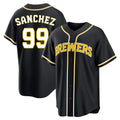CAdoa M.Brewers #99 Gary Sanchez Player Black Fashion Out Home Game Stitched Jerseys
