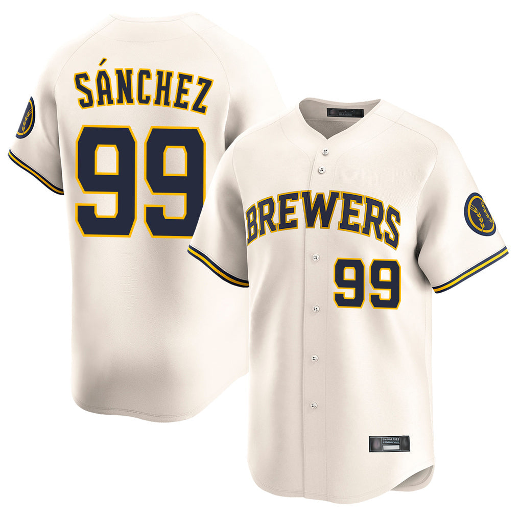 CAdoa M.Brewers #99 Gary Sanchez Player Cream Home Limited Game Stitched Jerseys