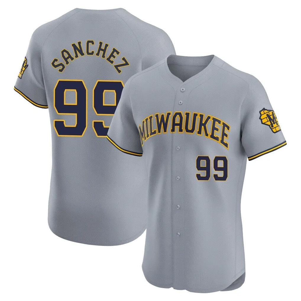 CAdoa M.Brewers #99 Gary Sanchez Player Gray Home Limited Elite Stitched Jerseys