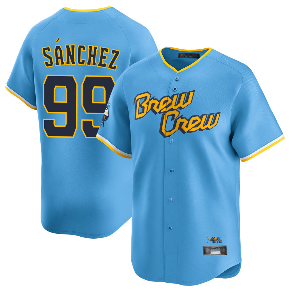CAdoa M.Brewers #99 Gary Sanchez Player Light Blue City Connect Home Limited Stitched Jerseys