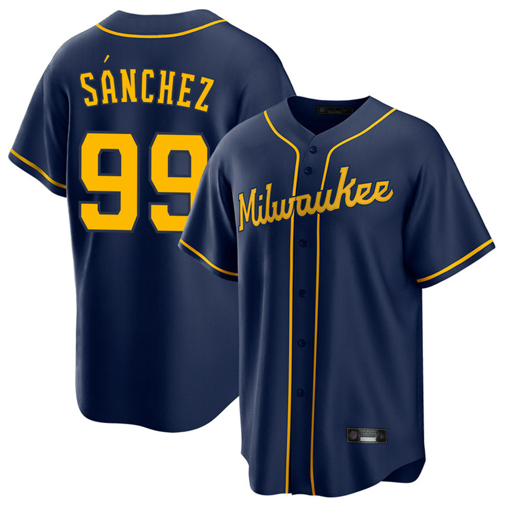 CAdoa M.Brewers #99 Gary Sanchez Player Navy Home Game Stitched Jerseys
