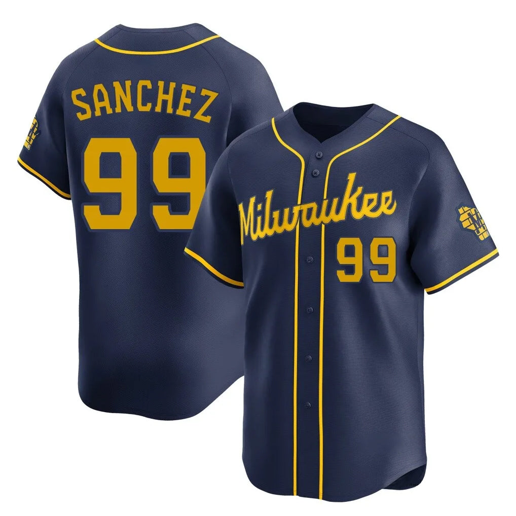CAdoa M.Brewers #99 Gary Sanchez Player Navy Home Limited Stitched Jerseys