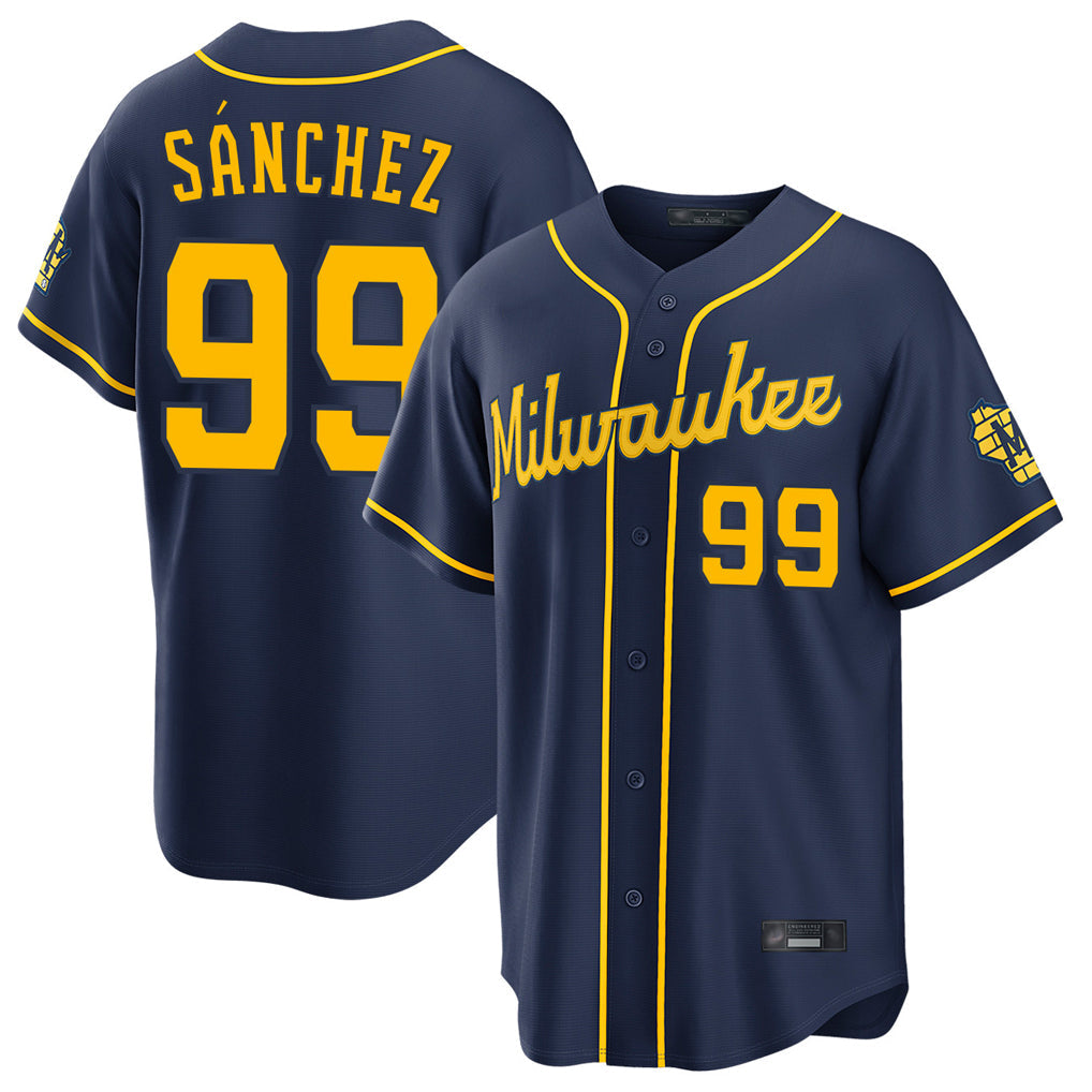 CAdoa M.Brewers #99 Gary Sanchez Player Navy Home Stadium Game Stitched Jerseys