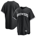 CAdoa M.Brewers Blank Player Black Game Home Stitched Jerseys