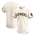 CAdoa M.Brewers Blank Player Cream Home Limited Elite Stitched Jerseys