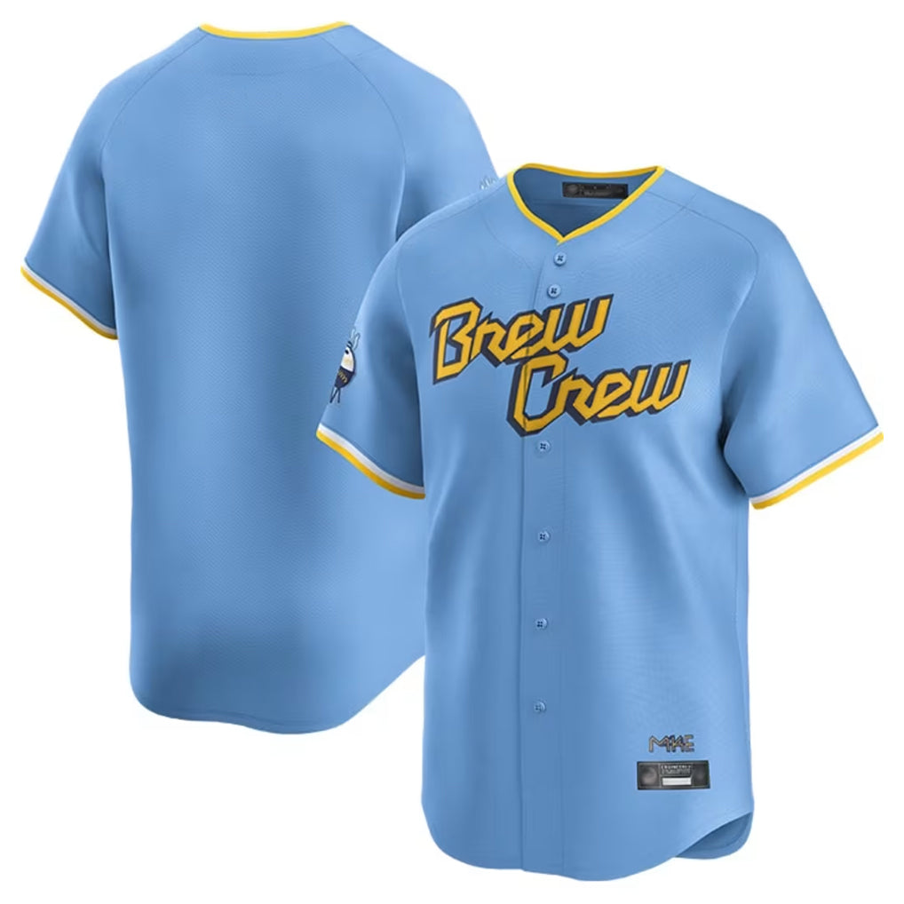 CAdoa M.Brewers Blank Player Light Blue City Connect Home Limited Stitched Jerseys