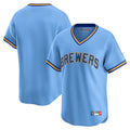 CAdoa M.Brewers Blank Player Light Blue Cooperstown Collection T-shirt Stitched Jerseys