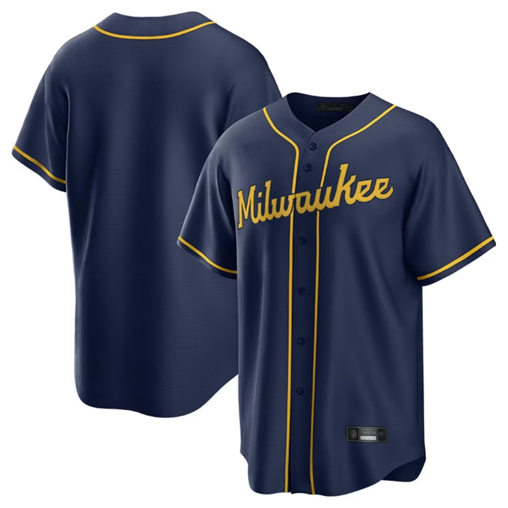 CAdoa M.Brewers Blank Player Navy Home Game Stitched Jerseys