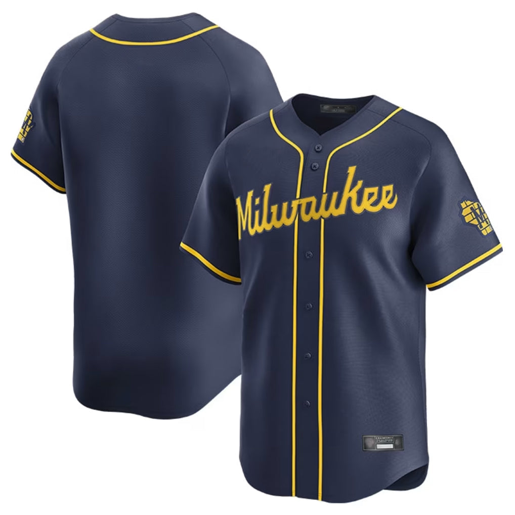 CAdoa M.Brewers Blank Player Navy Home Limited Stitched Jerseys