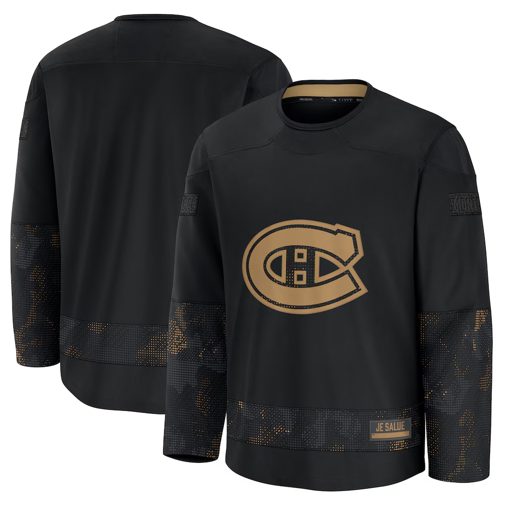 CAdoa M.Canadiens Black 2024 Military Appreciation Practice Jerseys