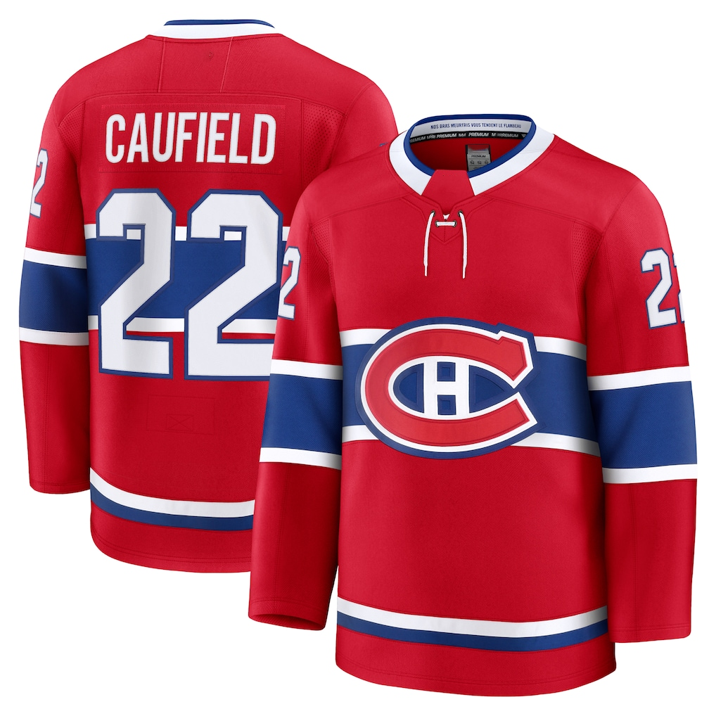 CAdoa M.Canadiens #22 Cole Caufield Red Home Premium Jerseys