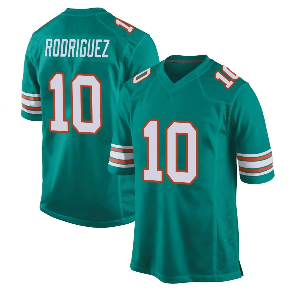 CAdoa M.Dolphins #10 Jacob Rodriguez Player Aqua Alternate Home Game Stitched Jerseys