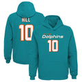 CAdoa M.Dolphins #10 Tyreek Hill Player Aqua Mainliner Pullover Hoodie Game Stitched Jerseys