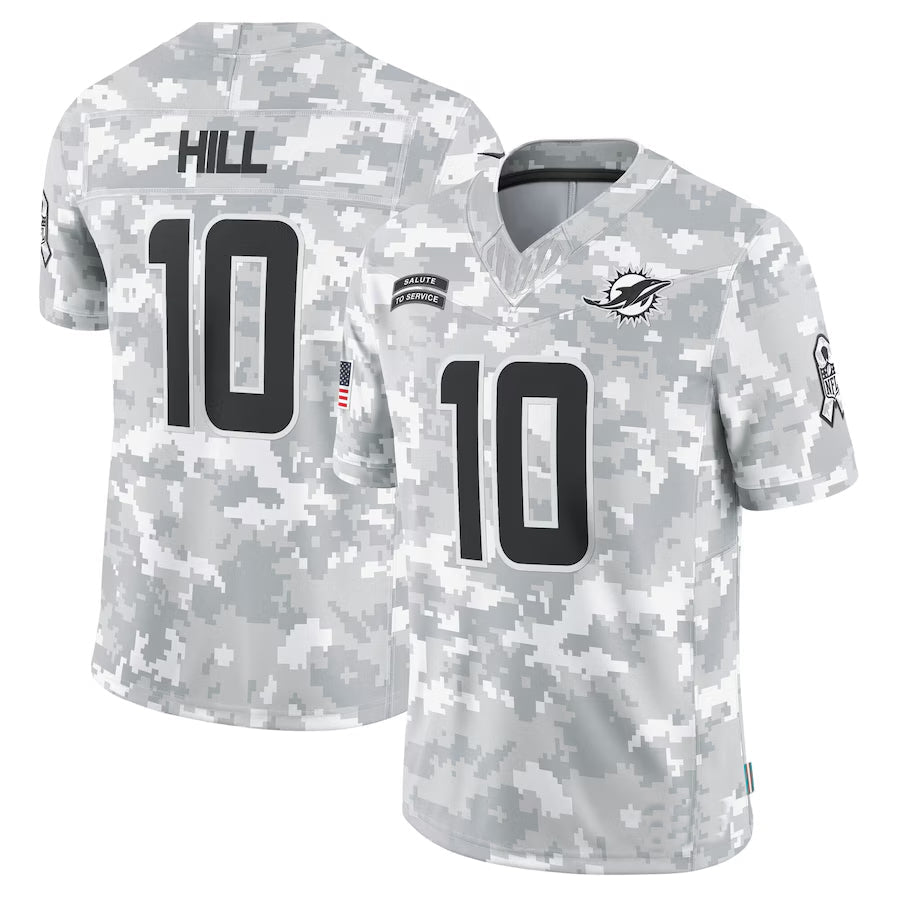 CAdoa M.Dolphins #10 Tyreek Hill Player Arctic Camo Salute to Service Limited Stitched Jerseys