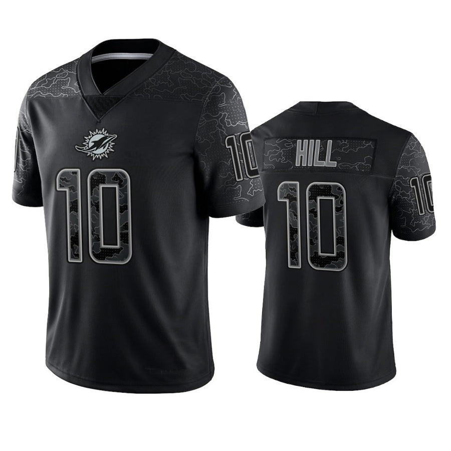 CAdoa M.Dolphins #10 Tyreek Hill Player Black RFLCTV Limited Stitched Jerseys