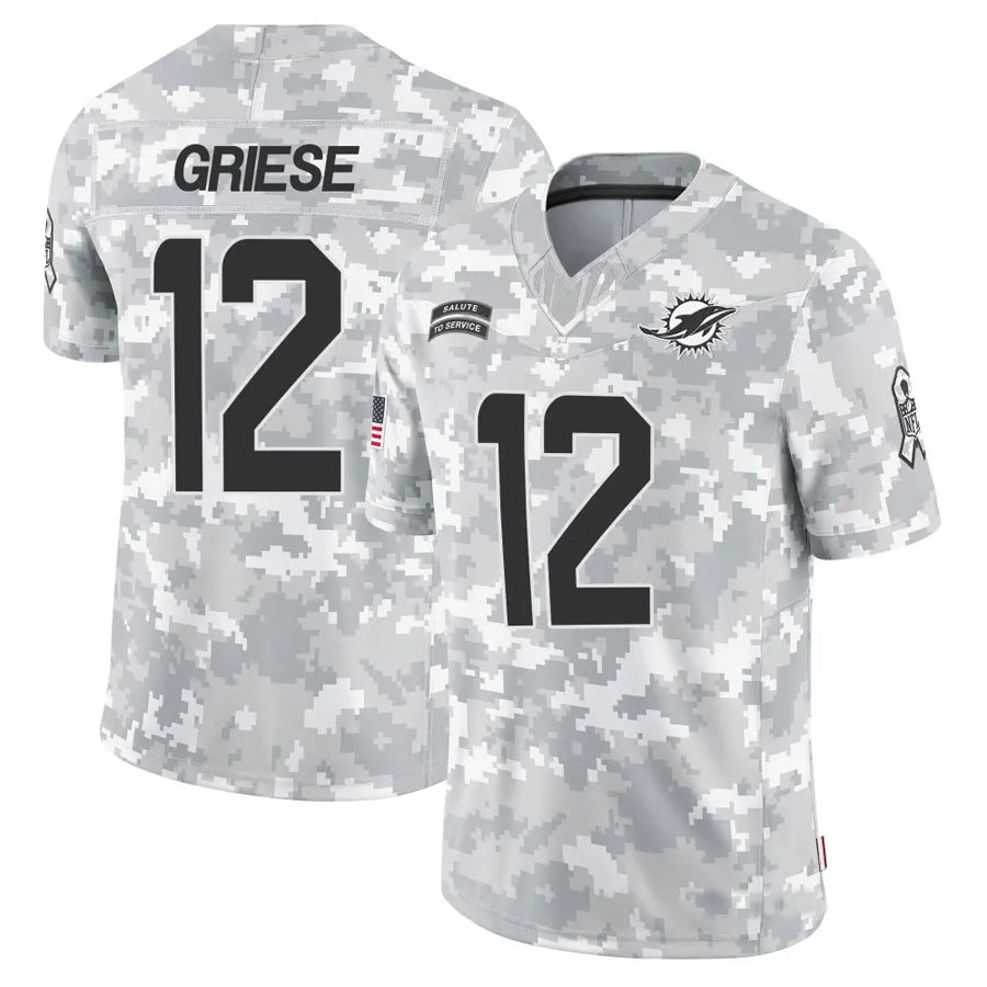 CAdoa M.Dolphins #12 Bob Griese Player Arctic Camo Salute to Service Limited Stitched Jerseys
