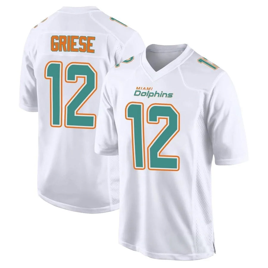 CAdoa M.Dolphins #12 Bob Griese Player White Fashion Game Stitched Jerseys