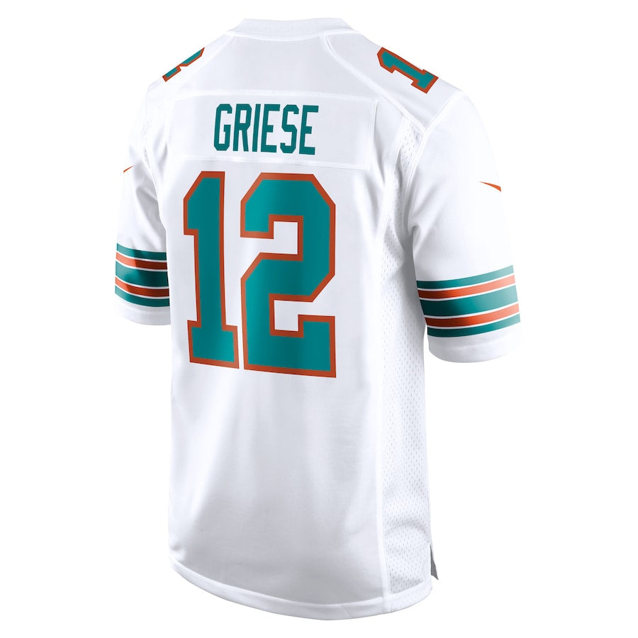 CAdoa M.Dolphins #12 Bob Griese Player White Home Game Stitched Jerseys