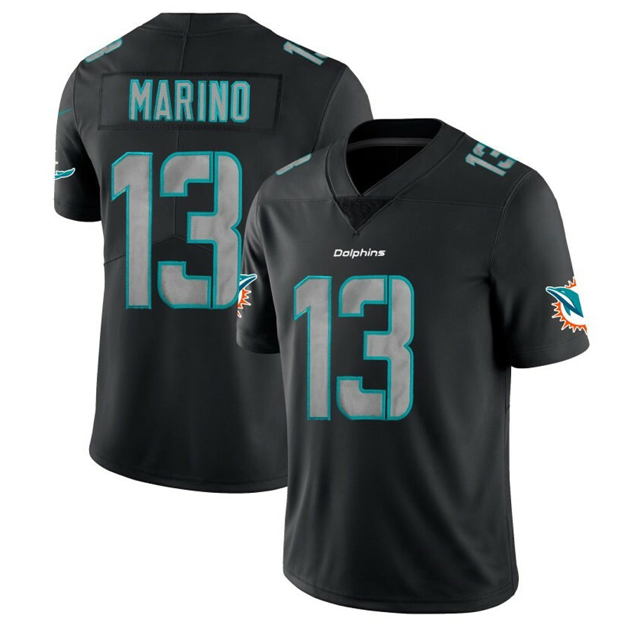 CAdoa M.Dolphins #13 Dan Marino Player Black Fashion Limited Game Stitched Jerseys