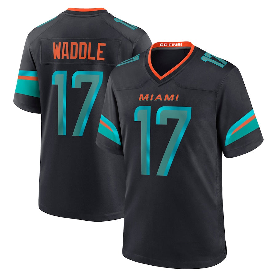 CAdoa M.Dolphins #17 Jaylen Waddle Player Blue Rivalries Collection Game Stitched Jerseys