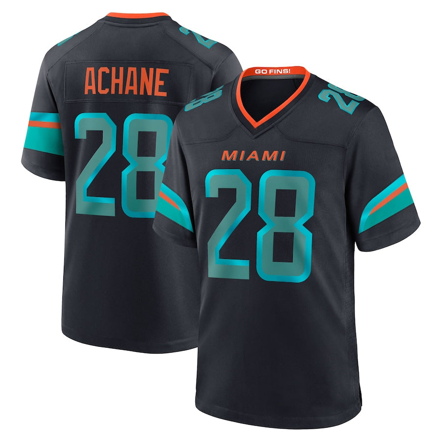 CAdoa M.Dolphins #28 De??£¤Von Achane Player Blue Rivalries Collection Game Stitched Jerseys