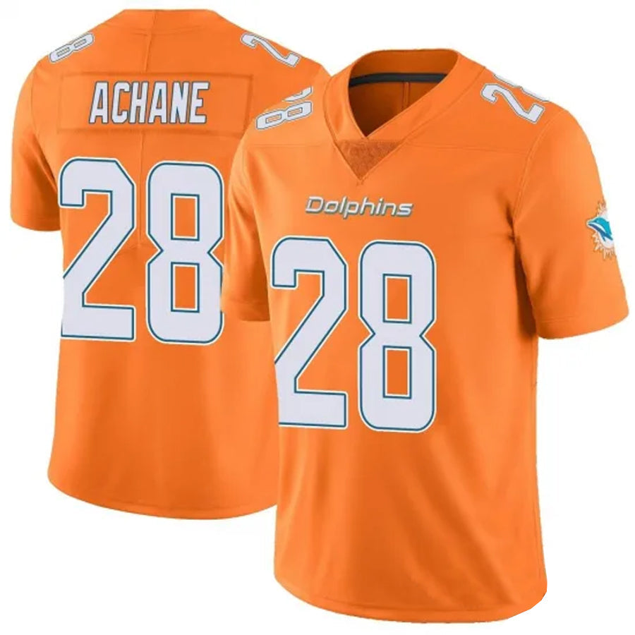 CAdoa M.Dolphins #28 De??£¤Von Achane Player Orange Vapor Limited Stitched Jerseys