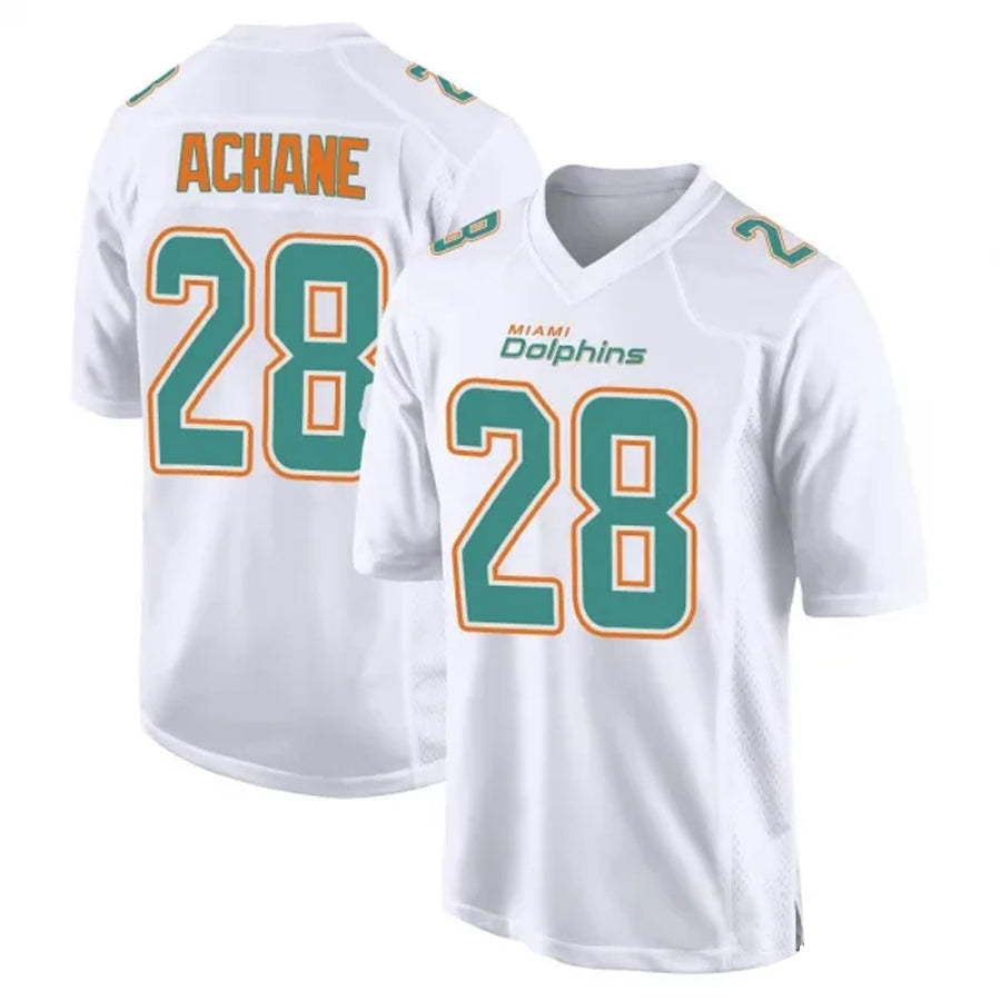 CAdoa M.Dolphins #28 De??£¤Von Achane Player White Foshion Elite Stitched Jerseys