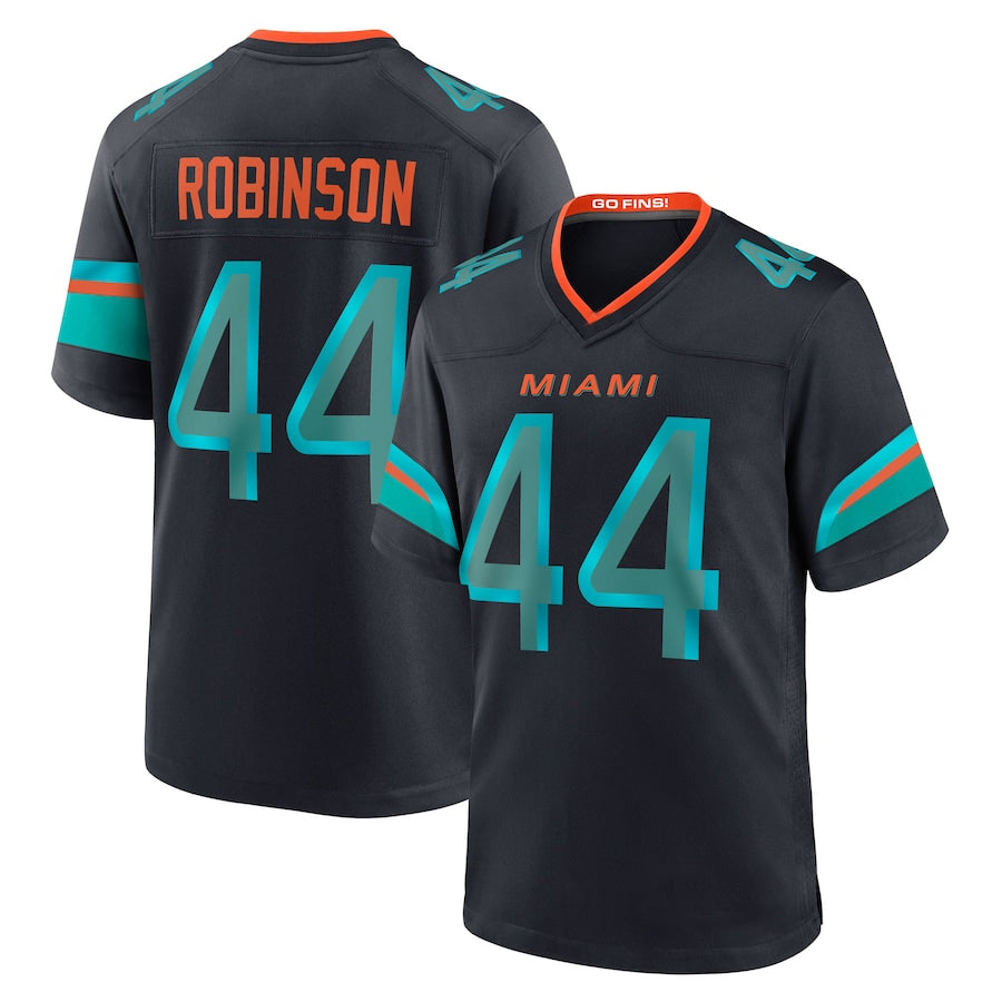 CAdoa M.Dolphins #44 Chop Robinson Player Pitch Blue Rivalries Collection Game Stitched Jersey