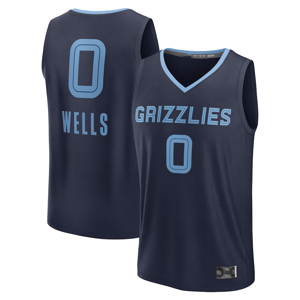 CAdoa M.Grizzlies #0 Jaylen Wells Navy Fast Break Replica Player Stitched Jerseys- Icon Edition
