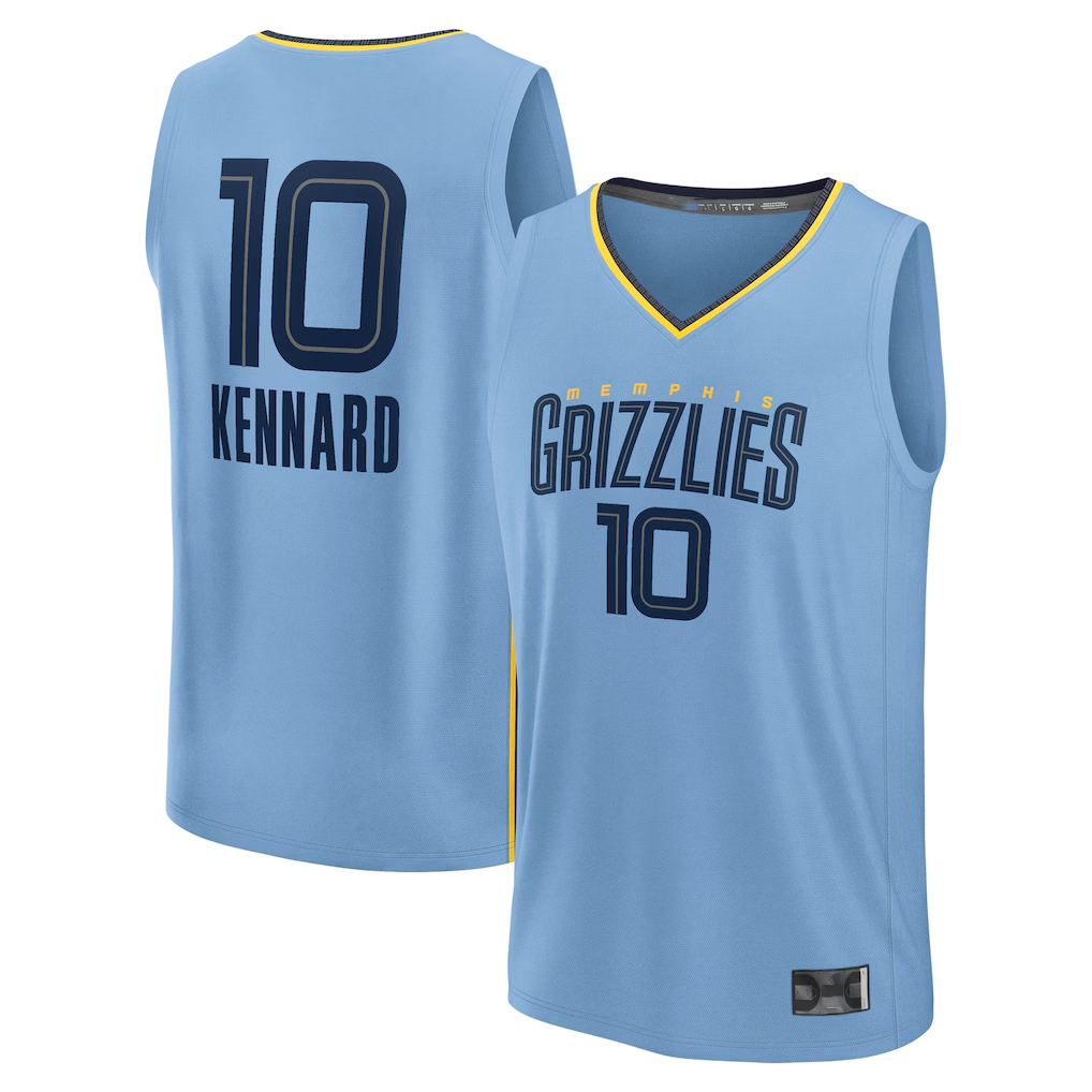 CAdoa M.Grizzlies #10 Luke Kennard Light Blue Fast Break Replica Player Stitched Jerseys- Statement Edition