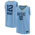 CAdoa M.Grizzlies #12 Ja Morant Light Blue Fast Break Replica Player Stitched Jerseys- Statement Edition