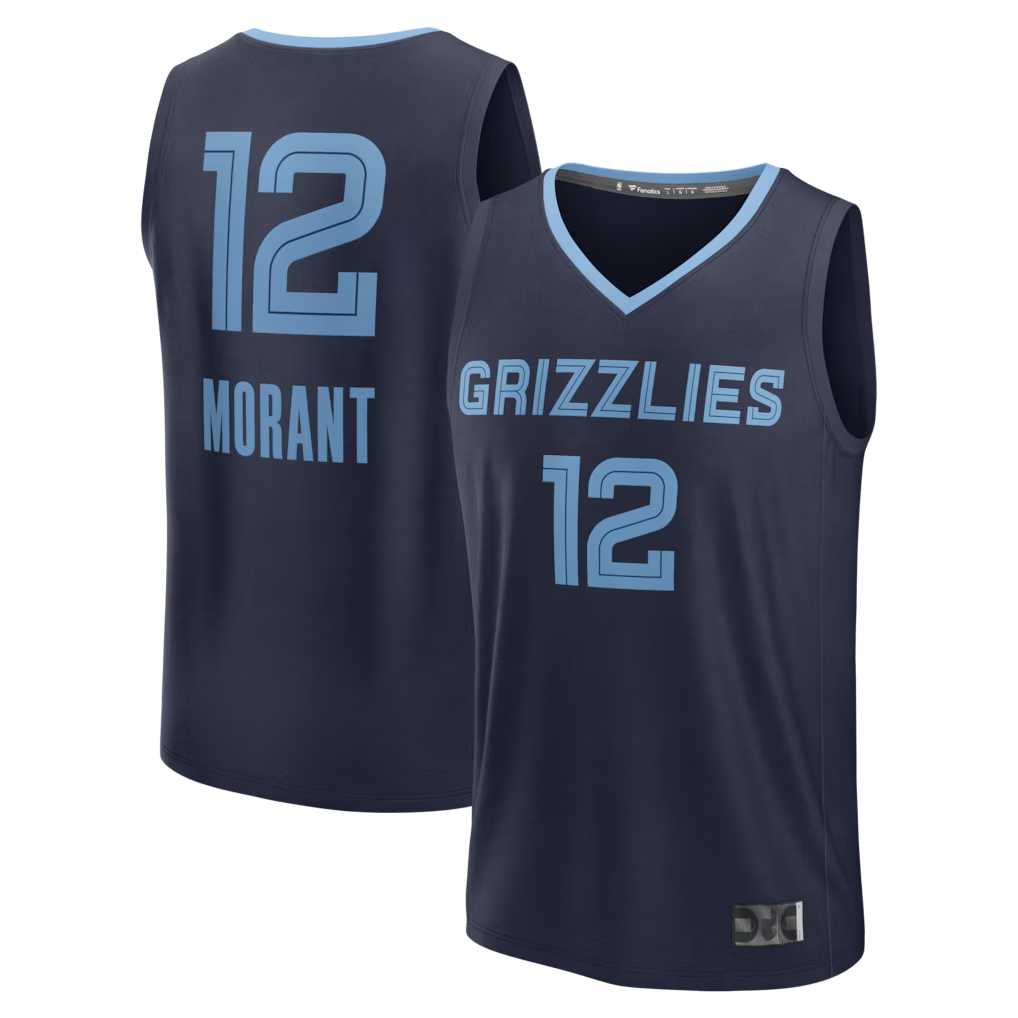 CAdoa M.Grizzlies #12 Ja Morant Navy Fast Break Replica Player Stitched Jerseys- Icon Edition
