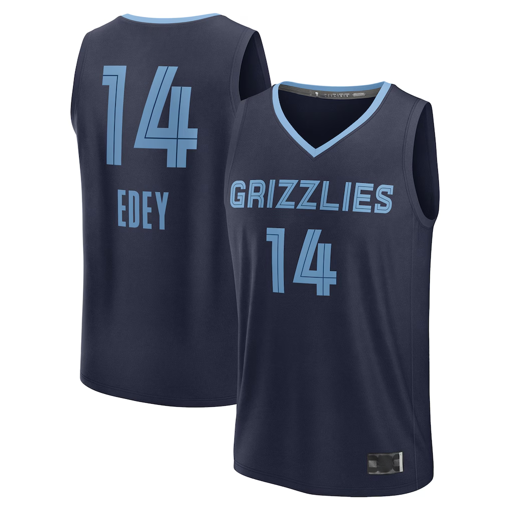 CAdoa M.Grizzlies #14 Zach Edey Navy Draft Fast Break Player Stitched Jerseys- Icon Edition