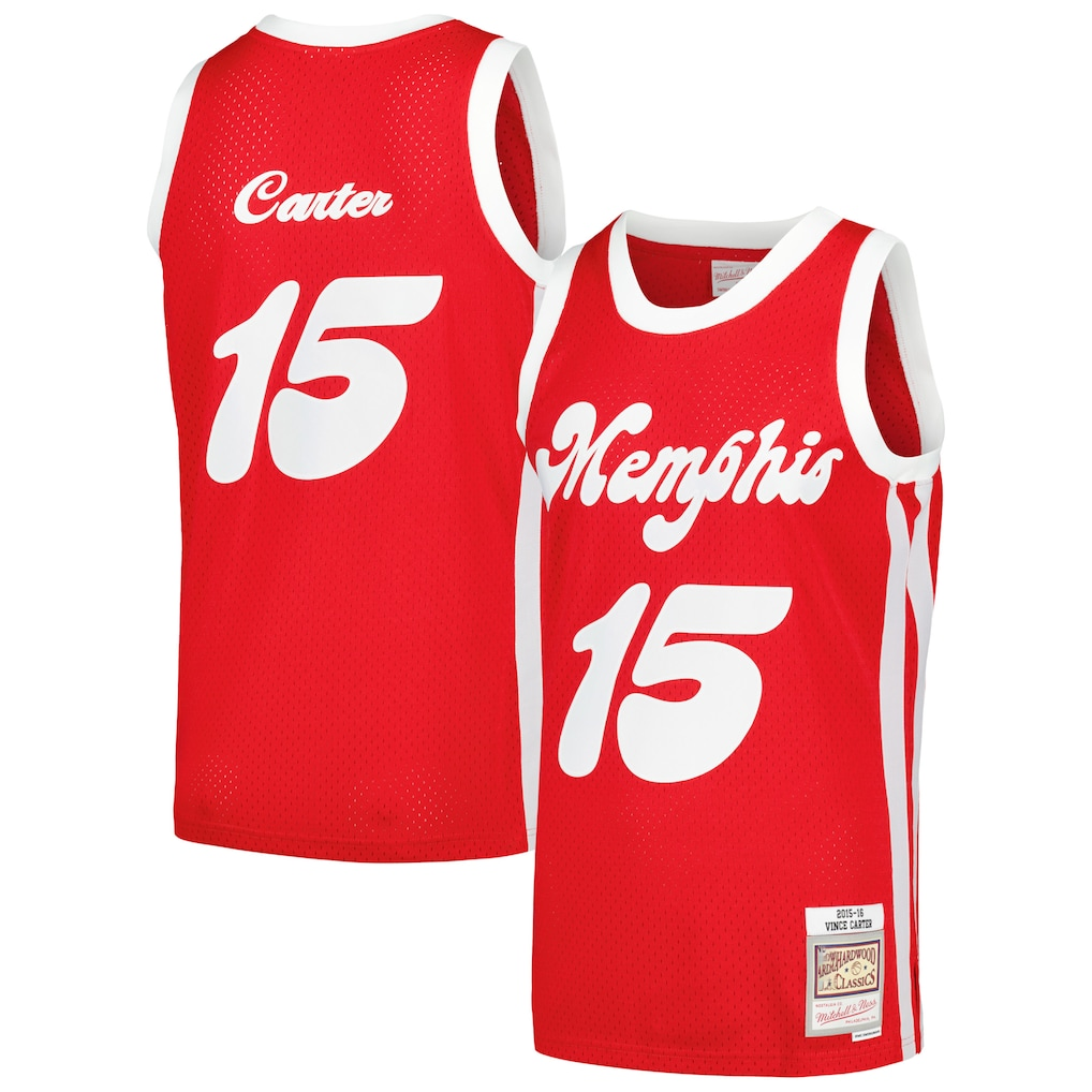 CAdoa M.Grizzlies #15 Vince Carter Mitchell & Ness Red 2015-2016 Hardwood Classics Swingman Stitched Jerseys
