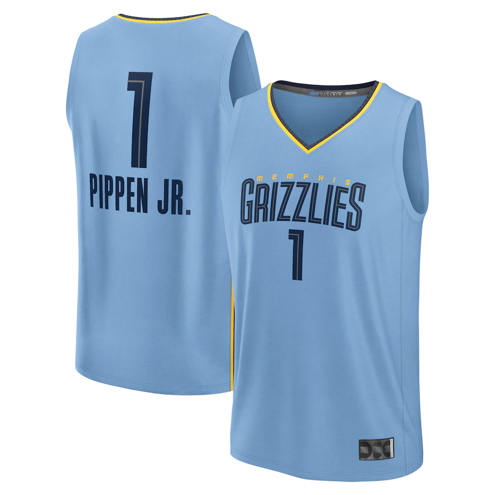 CAdoa M.Grizzlies #1 Scotty Pippen Jr. Light Blue Fast Break Replica Player Stitched Jerseys- Statement Edition