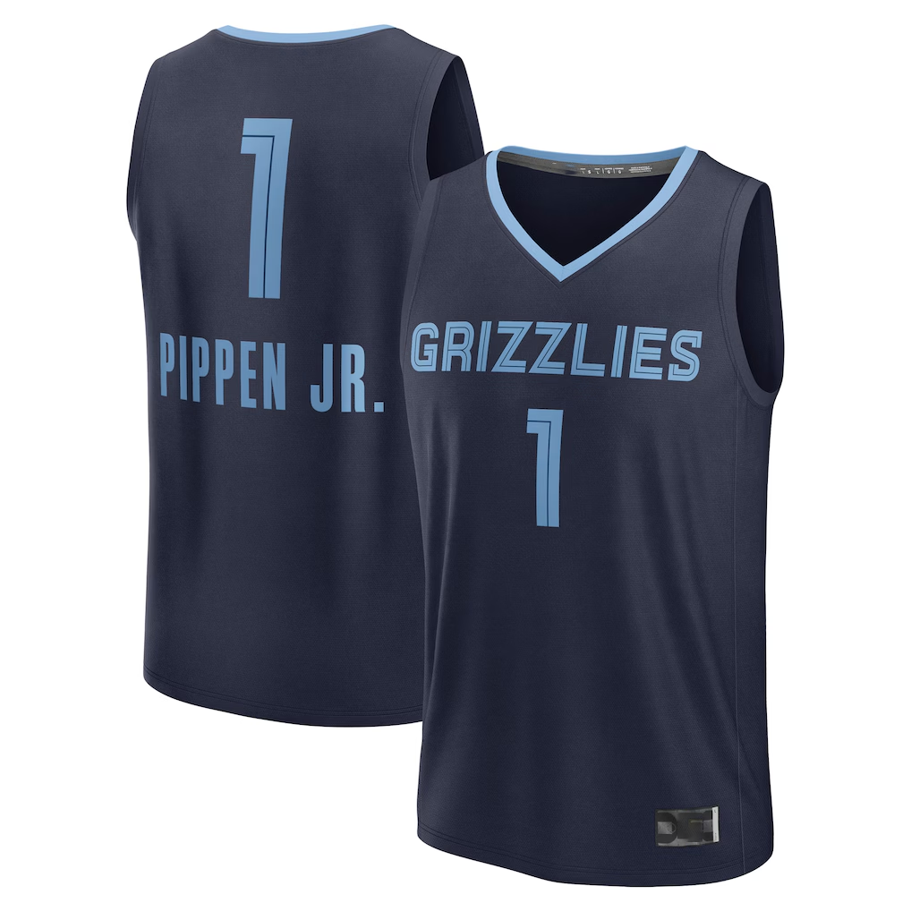 CAdoa M.Grizzlies #1 Scotty Pippen Jr. Navy Fast Break Replica Player Stitched Jerseys- Icon Edition