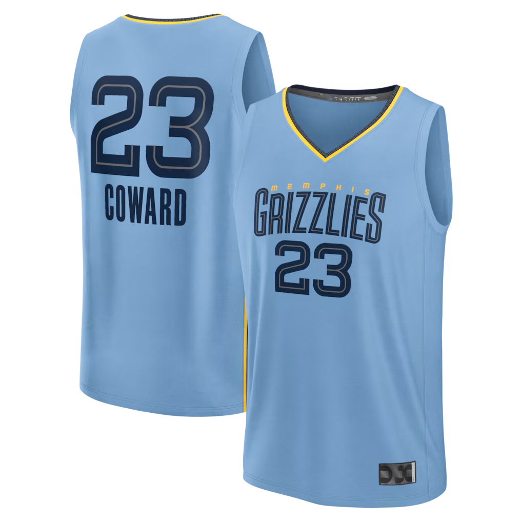 CAdoa M.Grizzlies #23 Cedric Coward Light Blue Fast Break Replica Player Stitched Jerseys- Statement Edition