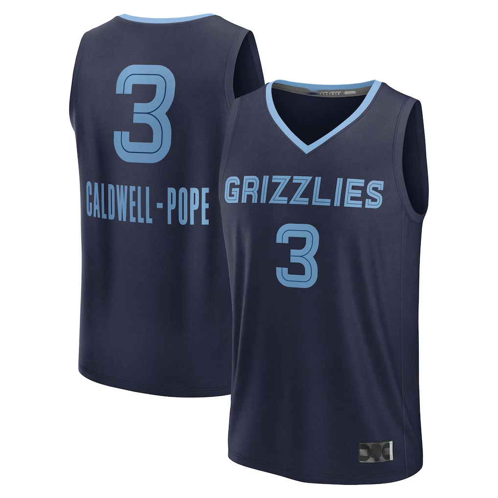 CAdoa M.Grizzlies #3 Kentavious Caldwell-Pope Navy Fast Break Replica Player Stitched Jerseys- Icon Edition