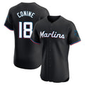 CAdoa M.Marlins #18 Griffin Conine Player Black Vapor Home Limited Elite Stitched Jerseys
