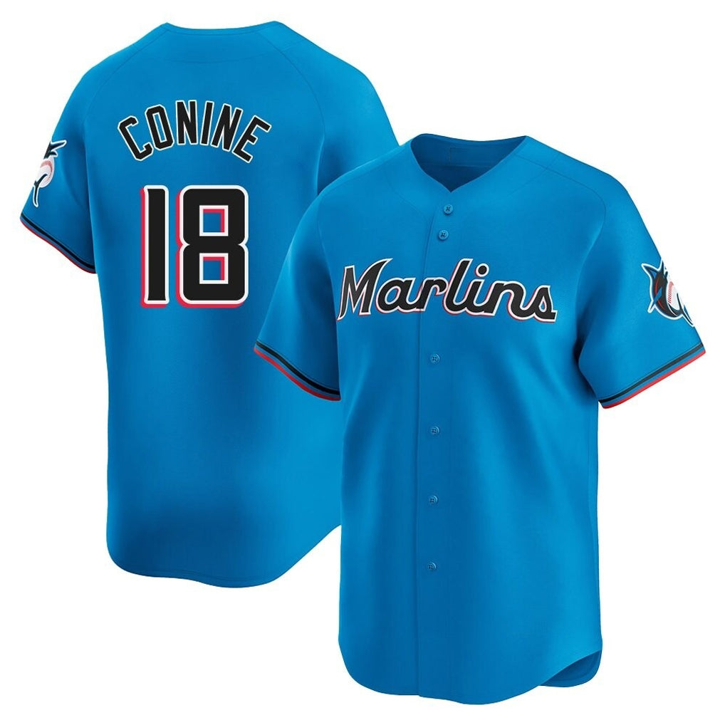 CAdoa M.Marlins #18 Griffin Conine Player Blue Home Limited Stitched Jerseys