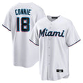 CAdoa M.Marlins #18 Griffin Conine Player White Home Game Stitched Jerseys