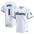 CAdoa M.Marlins #1 Connor Norby Player White Home Limited Stitched Jerseys